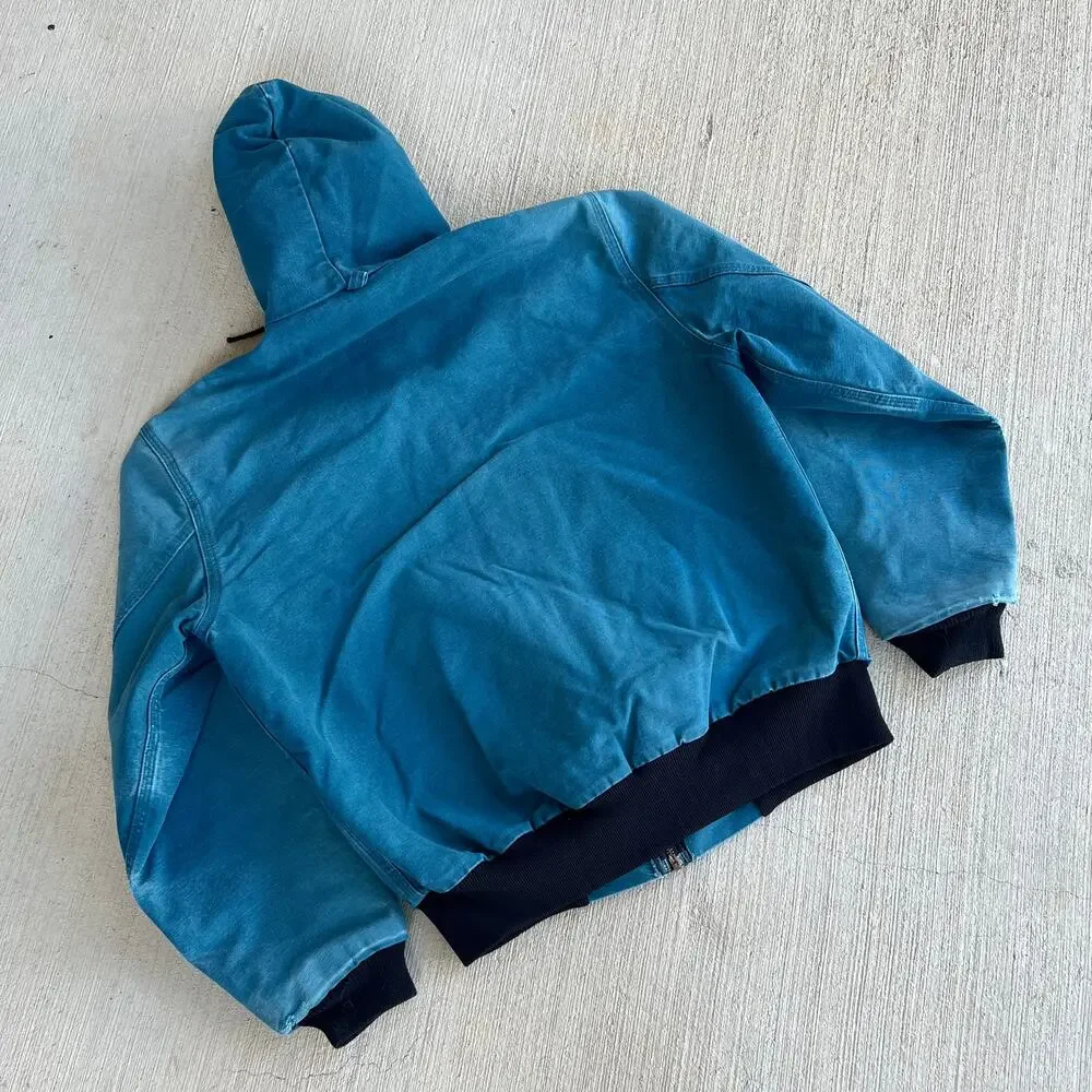 Carhartt JR455 blue hooded work wear jacket